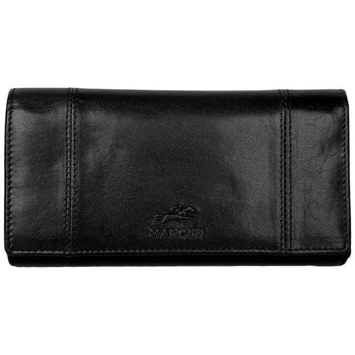 Mancini Leather Ladies’ Pelle D’oro RFID Secure Quad fold Wallet
