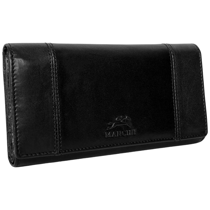 Mancini Leather Ladies’ Pelle D’oro RFID Secure Quad fold Wallet
