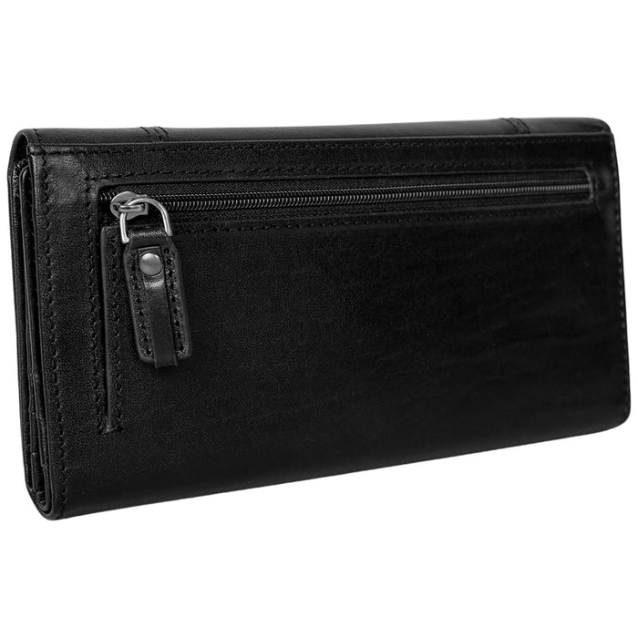 Mancini Leather Pelle D’oro RFID Secure Quad fold Wallet
