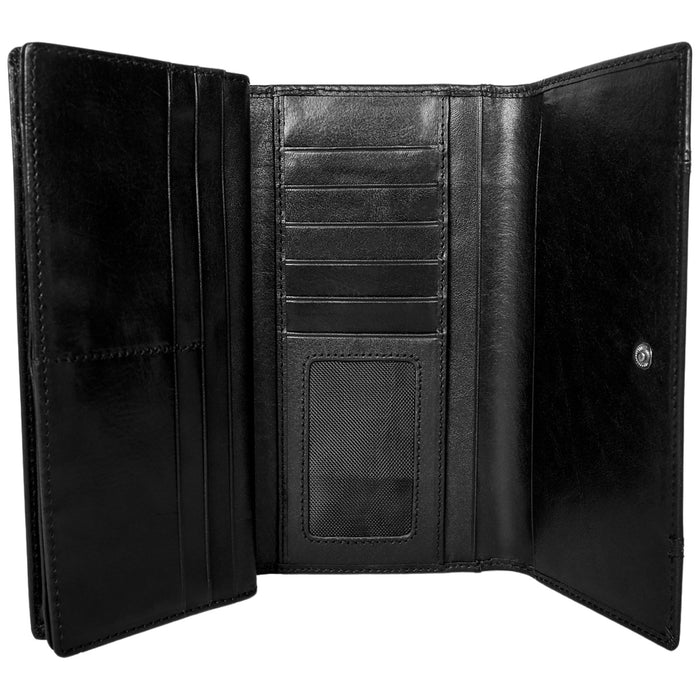 Mancini Leather Ladies’ Pelle D’oro RFID Secure Quad fold Wallet