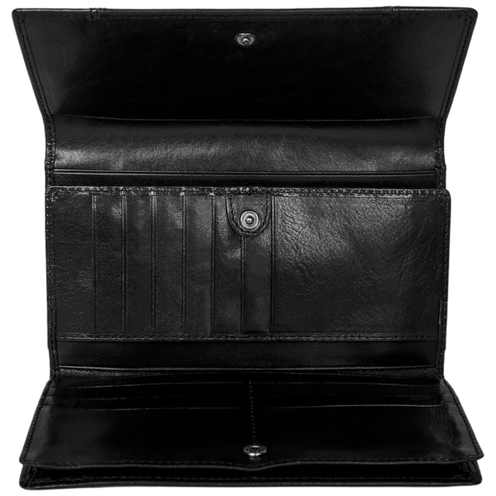 Mancini Leather Ladies’ Pelle D’oro RFID Secure Quad fold Wallet