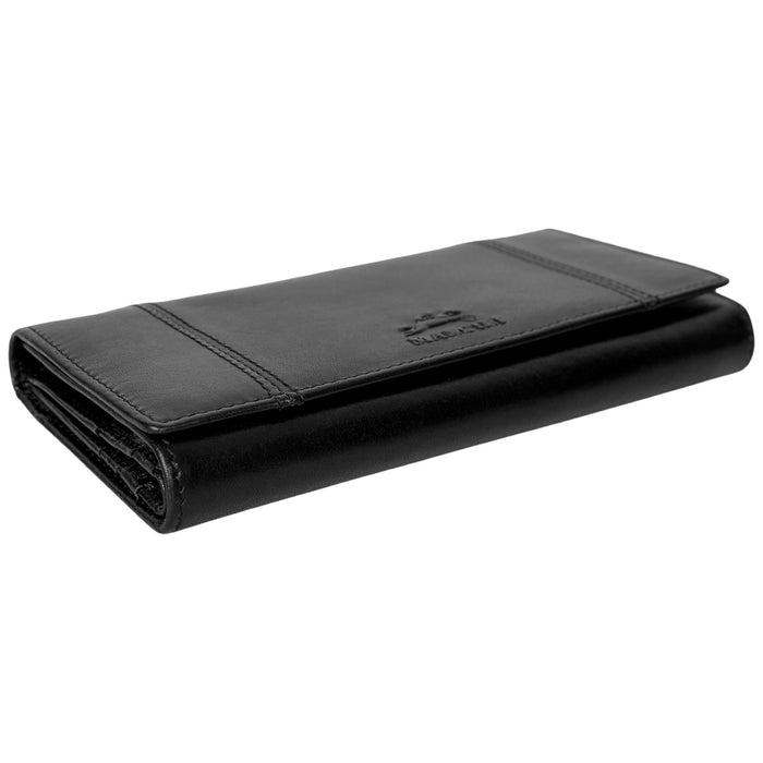 Mancini Leather Pelle D’oro RFID Secure Quad fold Wallet