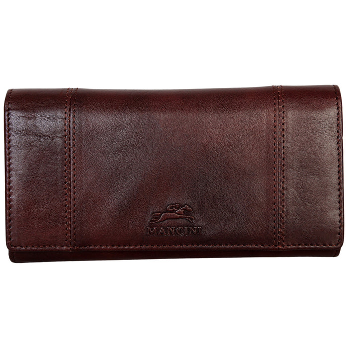 Mancini Leather Ladies’ Pelle D’oro RFID Secure Quad fold Wallet