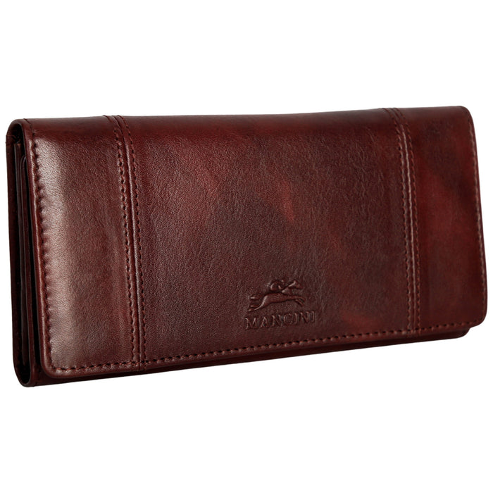 Mancini Leather Ladies’ Pelle D’oro RFID Secure Quad fold Wallet