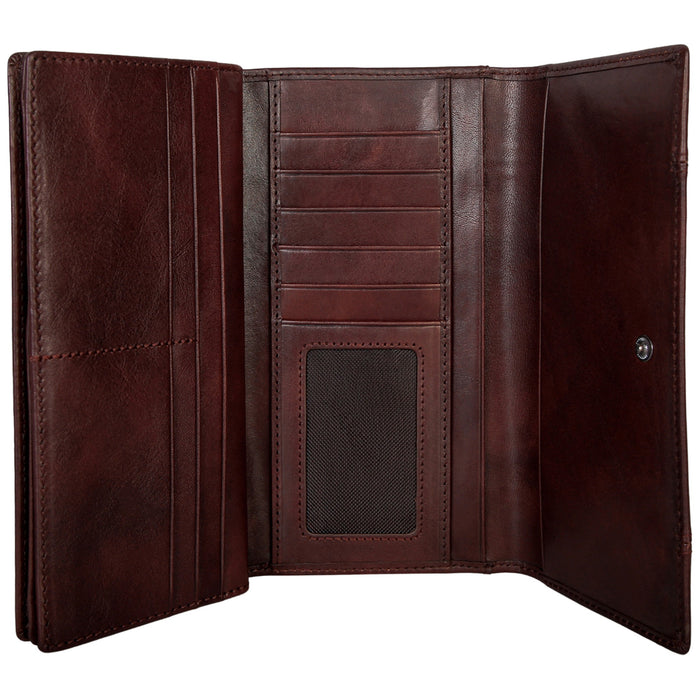 Mancini Leather Ladies’ Pelle D’oro RFID Secure Quad fold Wallet