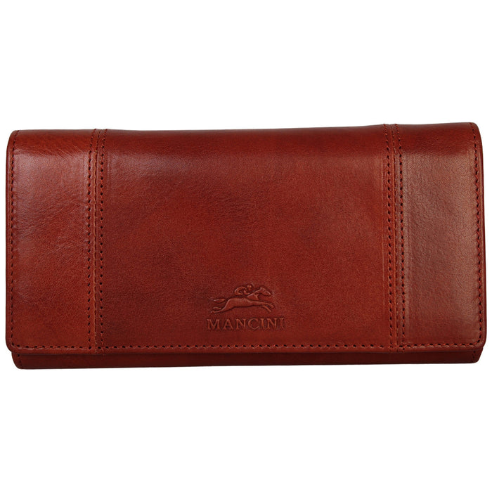 Mancini Leather Ladies’ Pelle D’oro RFID Secure Quad fold Wallet