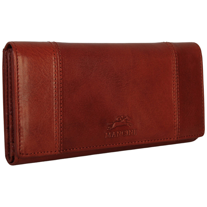 Mancini Leather Ladies’ Pelle D’oro RFID Secure Quad fold Wallet