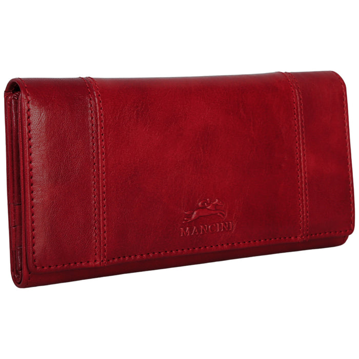 Mancini Leather Ladies’ Pelle D’oro RFID Secure Quad fold Wallet