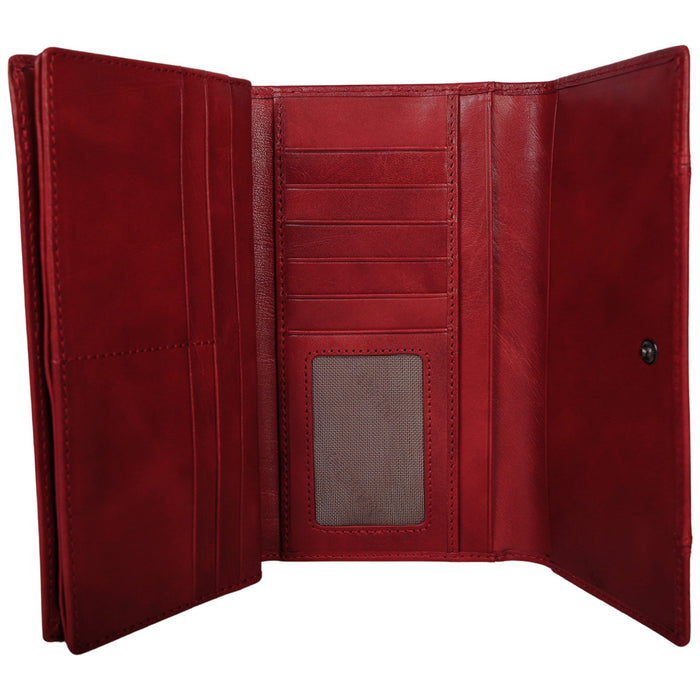 Mancini Leather Ladies’ Pelle D’oro RFID Secure Quad fold Wallet