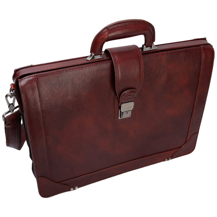 Mancini Pelle D’oro Luxurious 17.3” Laptop Litigator Briefcase