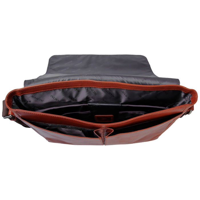Mancini Leather Pelle D’oro 15” Laptop / Tablet Messenger Bag