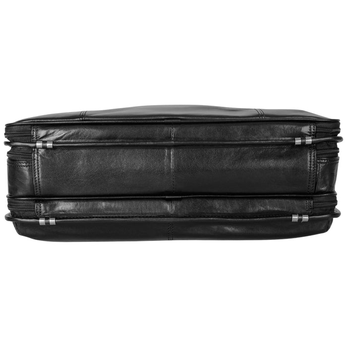Mancini Pelle D’oro Double Compartment Top Zipper 15.6” Laptop / Tablet Briefcase