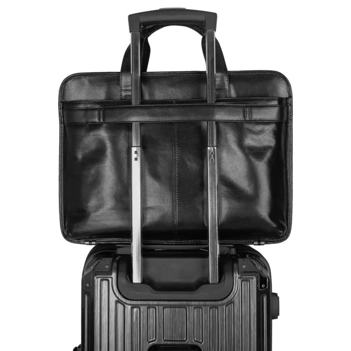 Mancini Pelle D’oro Double Compartment Top Zipper 15.6” Laptop / Tablet Briefcase