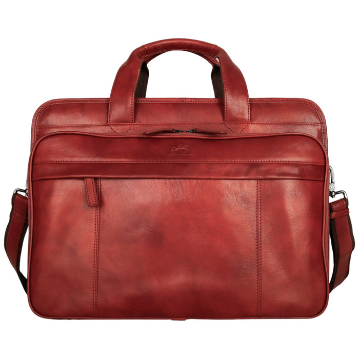 Mancini Pelle D’oro Double Compartment Top Zipper 15.6” Laptop / Tablet Briefcase