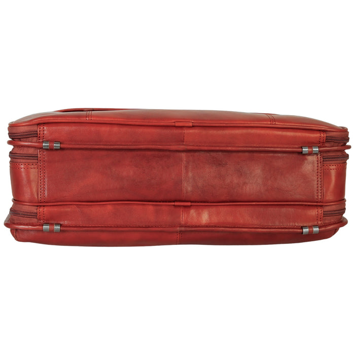 Mancini Pelle D’oro Double Compartment Top Zipper 15.6” Laptop / Tablet Briefcase