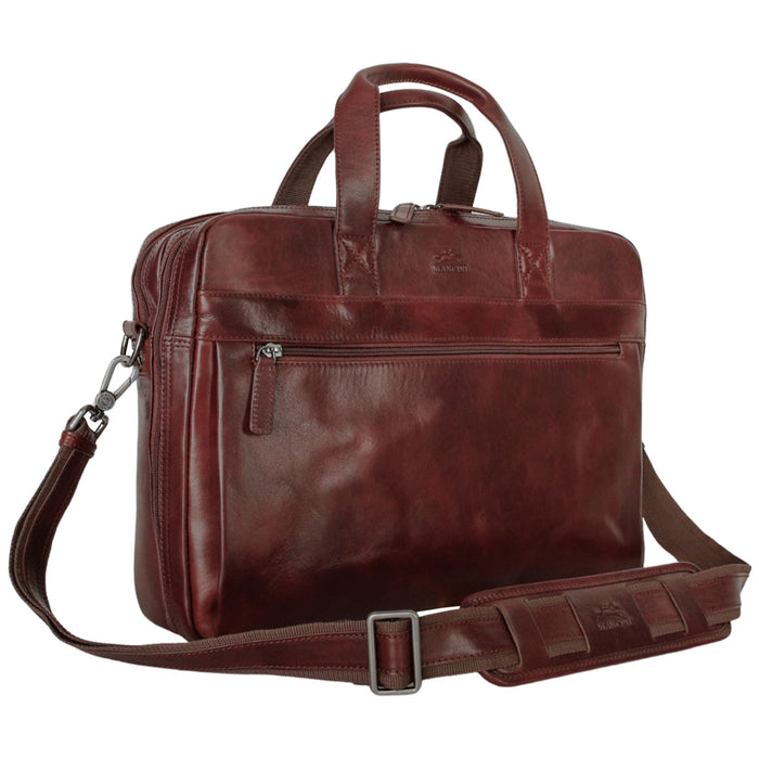 Mancini Pelle D’oro Double Compartment 15.6” Laptop and Tablet Briefcase