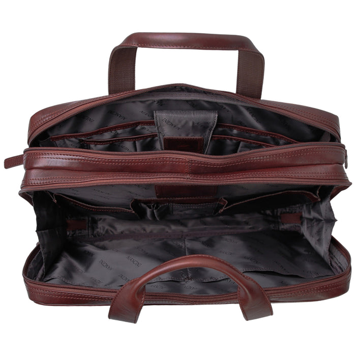 Mancini Pelle D’oro Double Compartment 15.6” Laptop and Tablet Briefcase