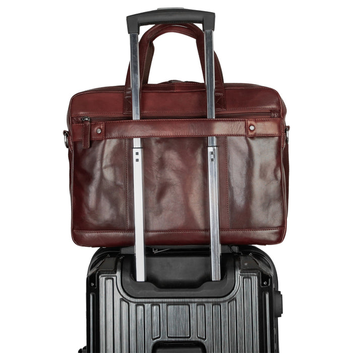 Mancini Pelle D’oro Double Compartment 15.6” Laptop and Tablet Briefcase