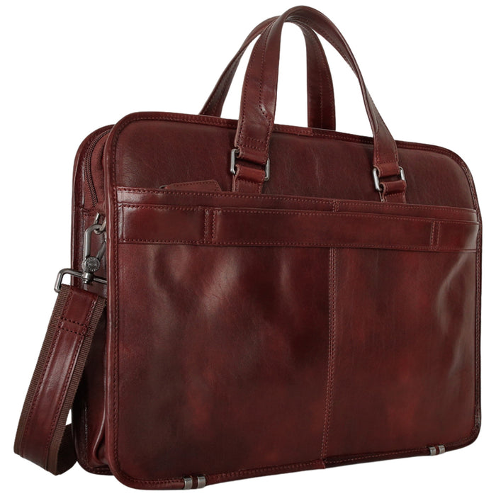 Mancini Pelle D’oro Triple Compartment 15.6” Laptop / Tablet Briefcase
