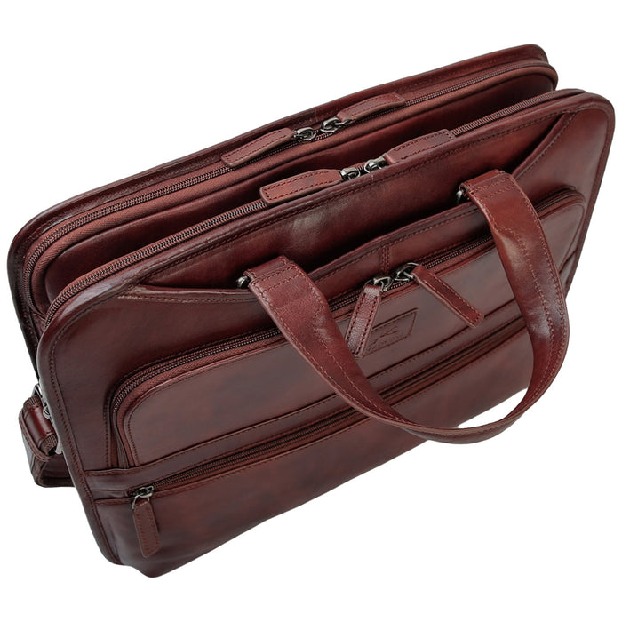 Mancini Pelle D’oro Triple Compartment 15.6” Laptop / Tablet Briefcase