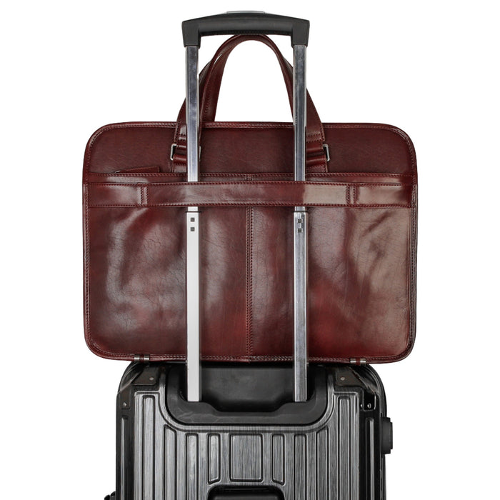 Mancini Pelle D’oro Triple Compartment 15.6” Laptop / Tablet Briefcase
