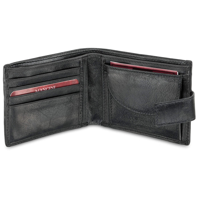 Mancini Leather Men's Wallet with Coin Pocket RFID