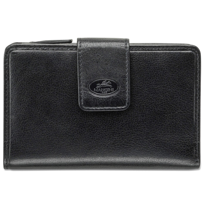 Mancini Leather Ladies’ RFID Secure Medium Clutch Wallet