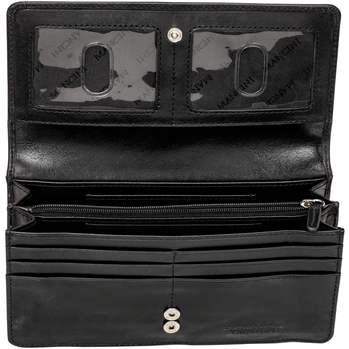 Mancini Leather Ladies’ RFID Secure Clutch Wallet