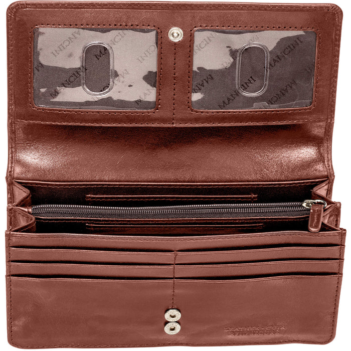 Mancini Leather Ladies’ RFID Secure Clutch Wallet