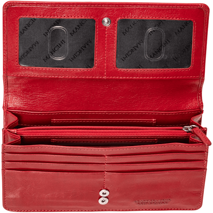 Mancini Leather Ladies’ RFID Secure Clutch Wallet