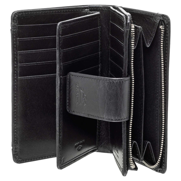 Mancini Leather South Beach RFID Secure Medium Clutch Wallet