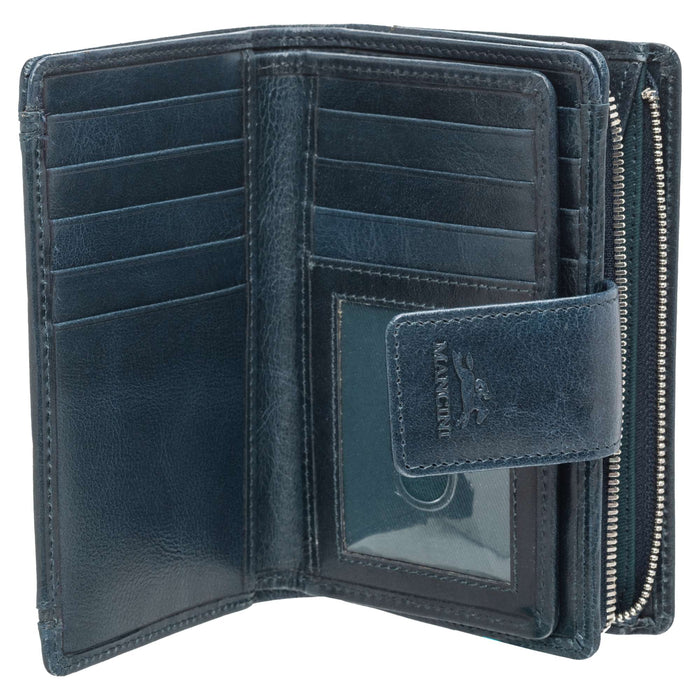 Mancini Leather South Beach RFID Secure Medium Clutch Wallet