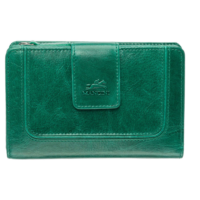 Mancini Leather South Beach RFID Secure Medium Clutch Wallet