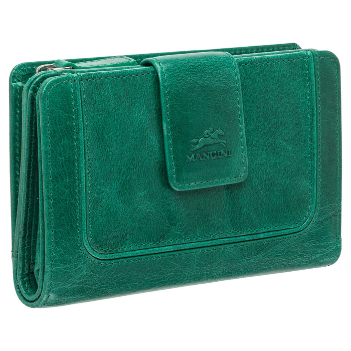 Mancini Leather South Beach RFID Secure Medium Clutch Wallet