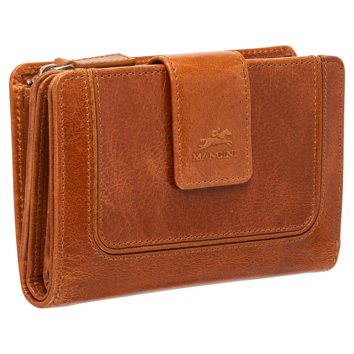 Mancini Leather South Beach RFID Secure Medium Clutch Wallet