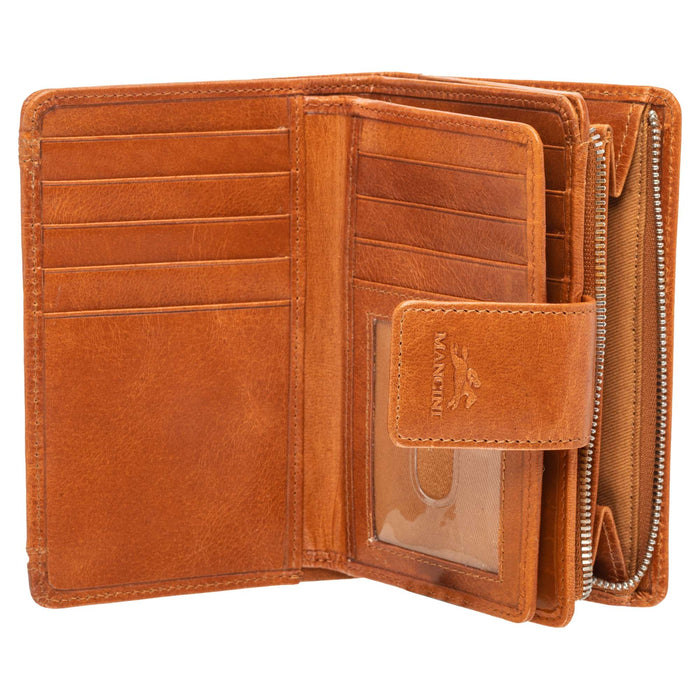 Mancini Leather South Beach RFID Secure Medium Clutch Wallet