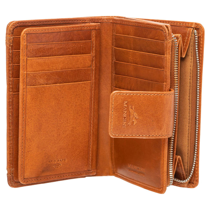 Mancini Leather South Beach RFID Secure Medium Clutch Wallet