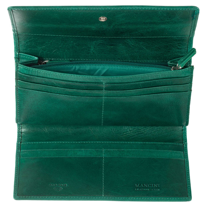 Mancini Leather South Beach RFID Secure Trifold Wallet