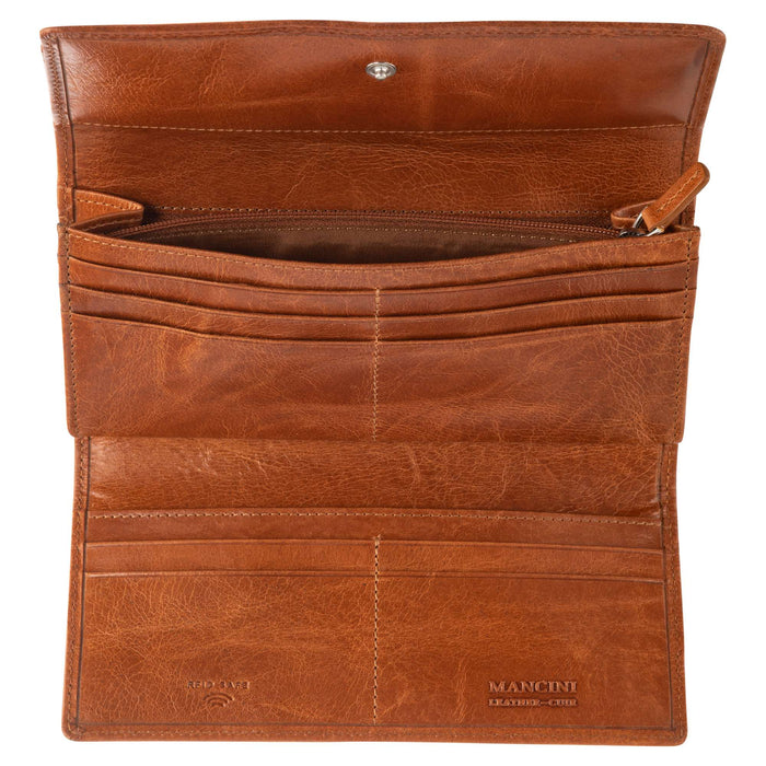 Mancini Leather South Beach RFID Secure Trifold Wallet