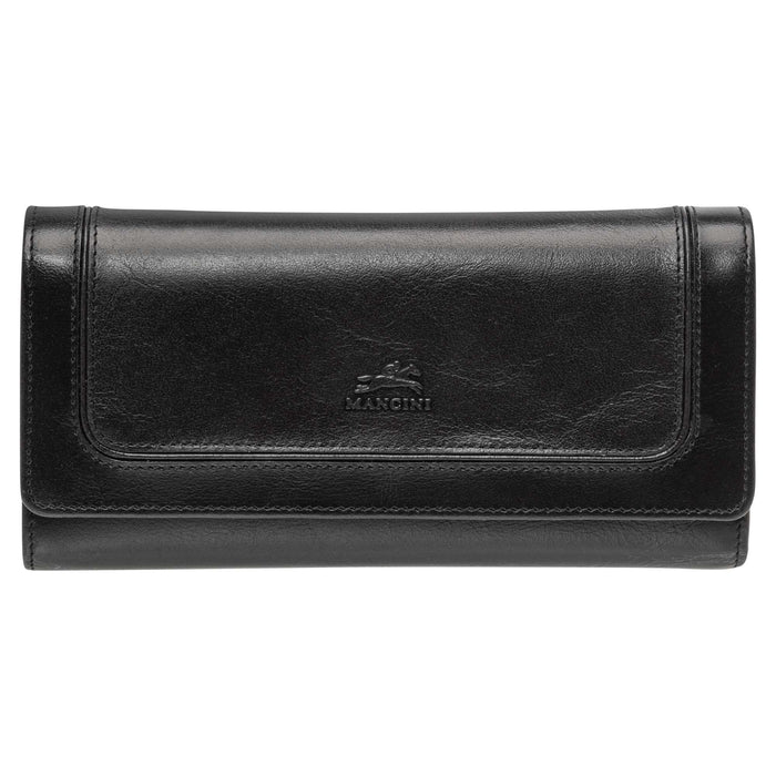 Mancini Leather South Beach RFID Secure Quadruple Fold Wallet
