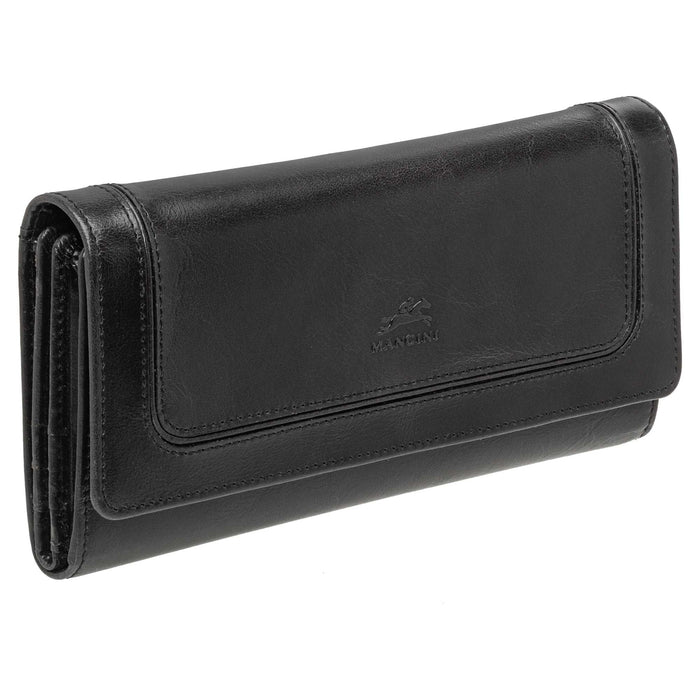 Mancini Leather South Beach RFID Secure Quadruple Fold Wallet