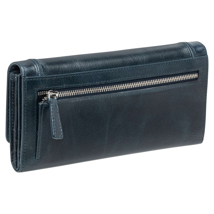 Mancini Leather South Beach RFID Secure Quadruple Fold Wallet