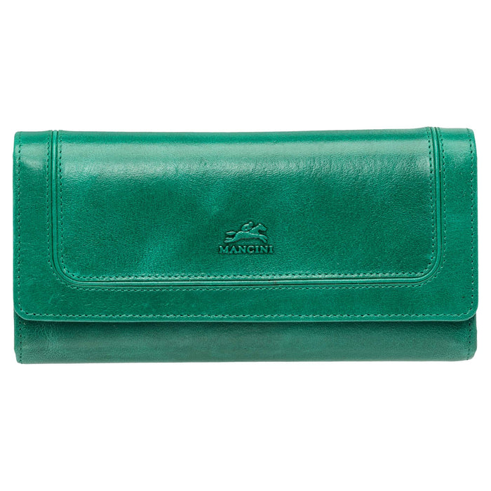 Mancini Leather South Beach RFID Secure Quadruple Fold Wallet