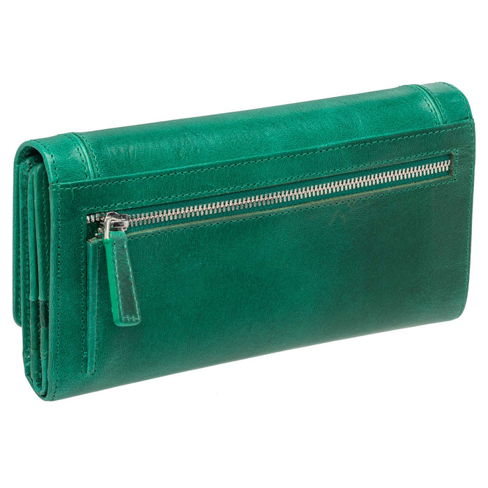 Mancini Leather South Beach RFID Secure Quadruple Fold Wallet
