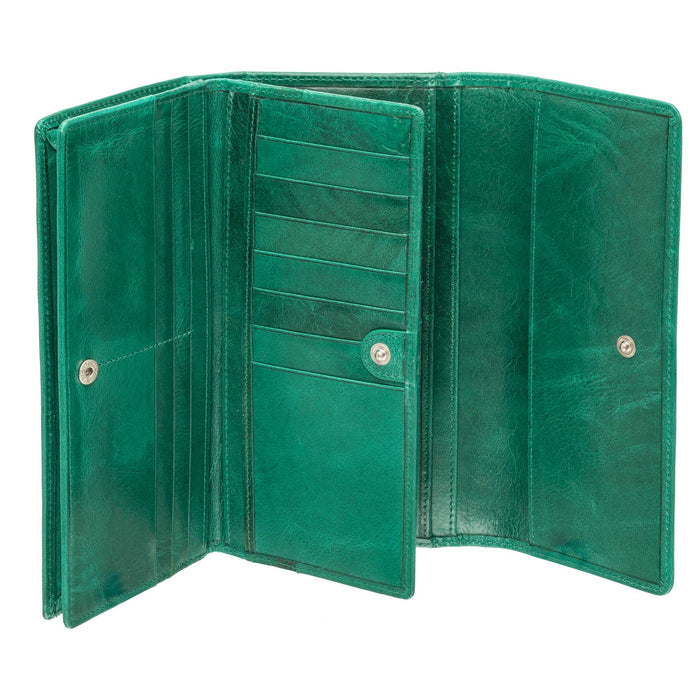 Mancini Leather South Beach RFID Secure Quadruple Fold Wallet