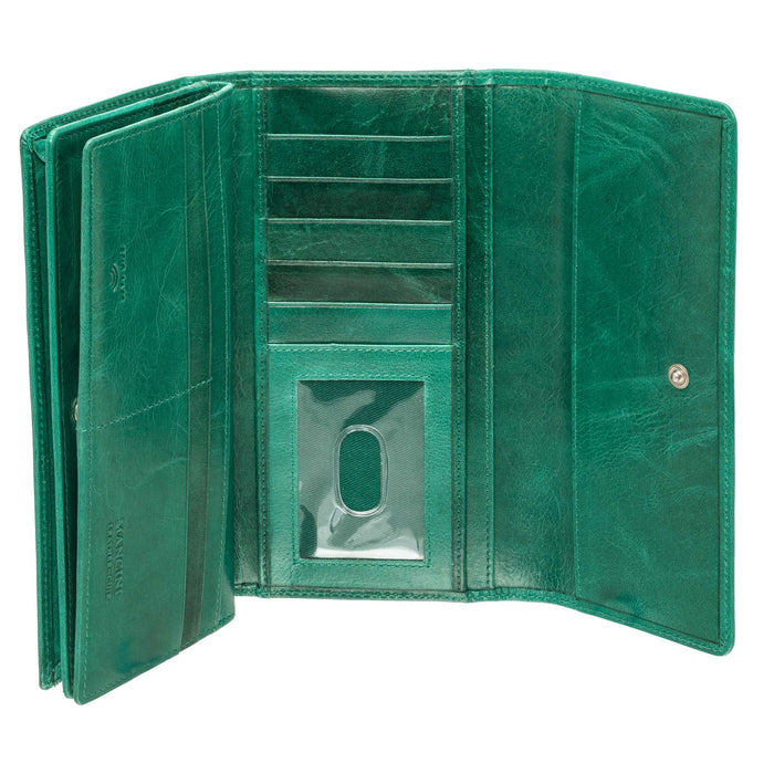 Mancini Leather South Beach RFID Secure Quadruple Fold Wallet
