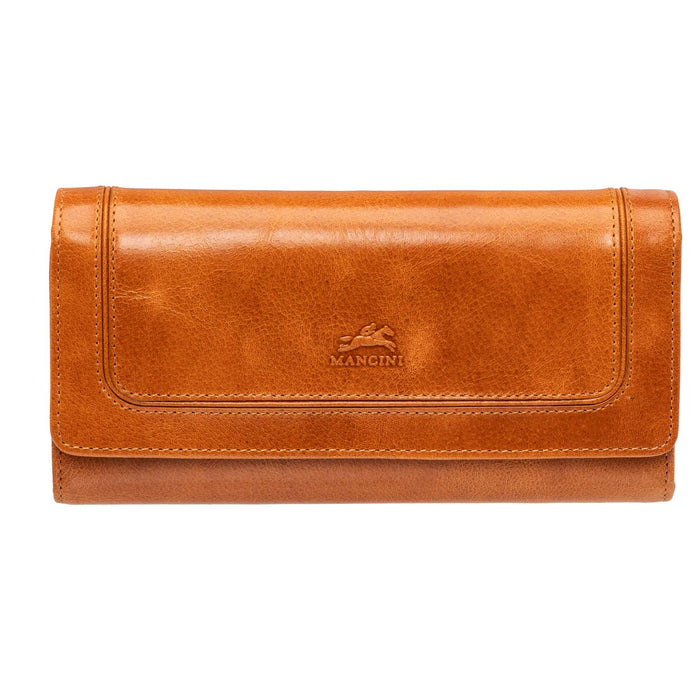 Mancini Leather South Beach RFID Secure Quadruple Fold Wallet