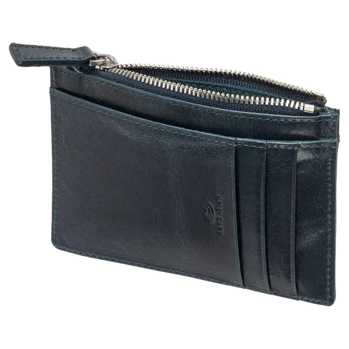 Mancini Leather South Beach RFID Secure Card Case and Coin Pocket
