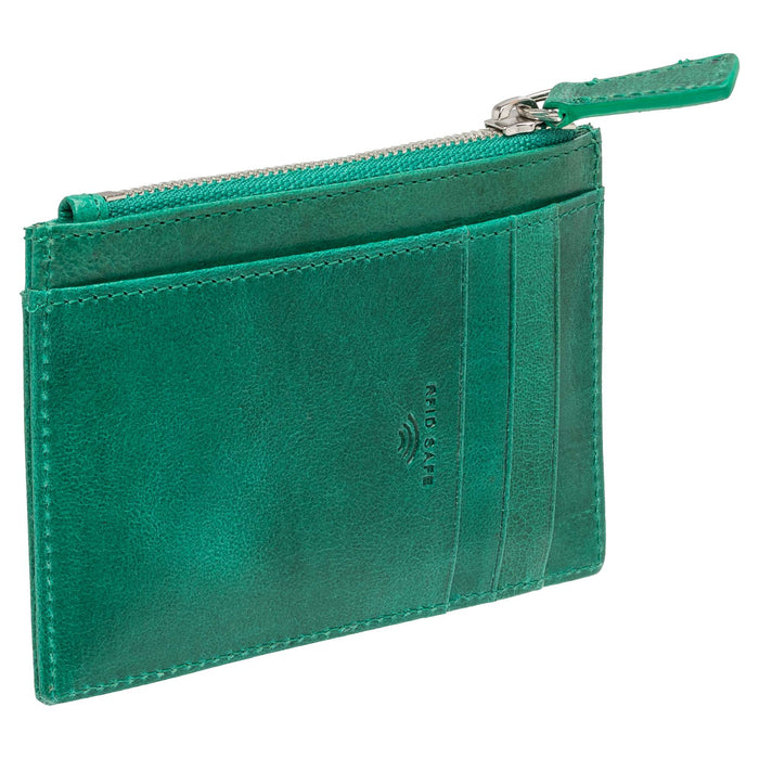 Mancini Leather South Beach RFID Secure Card Case and Coin Pocket