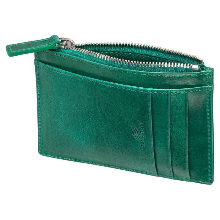 Mancini Leather South Beach RFID Secure Card Case and Coin Pocket